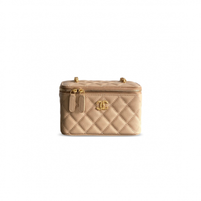 CHANEL MASTER VANITY CASE GRAINED CALFSKIN DIAMOND (17*9.5*8cm)
